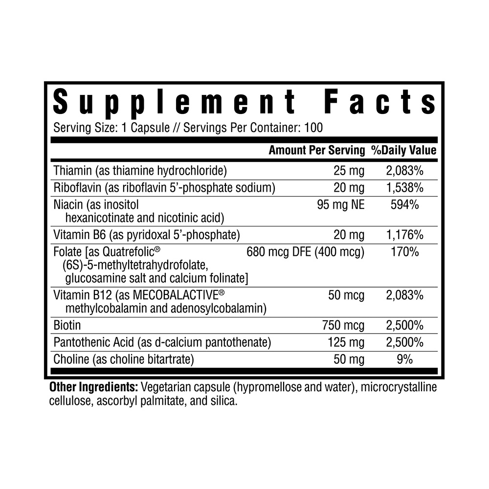 B Complex Plus | 100 Capsules | Seeking Health - Pure Nordic Health