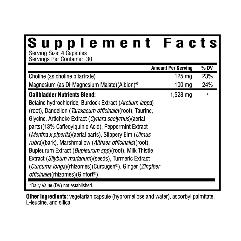 Bile Nutrients ( formerly Gallbladder Nutrients) | 120 Capsules | Seeking Health - Pure Nordic Health