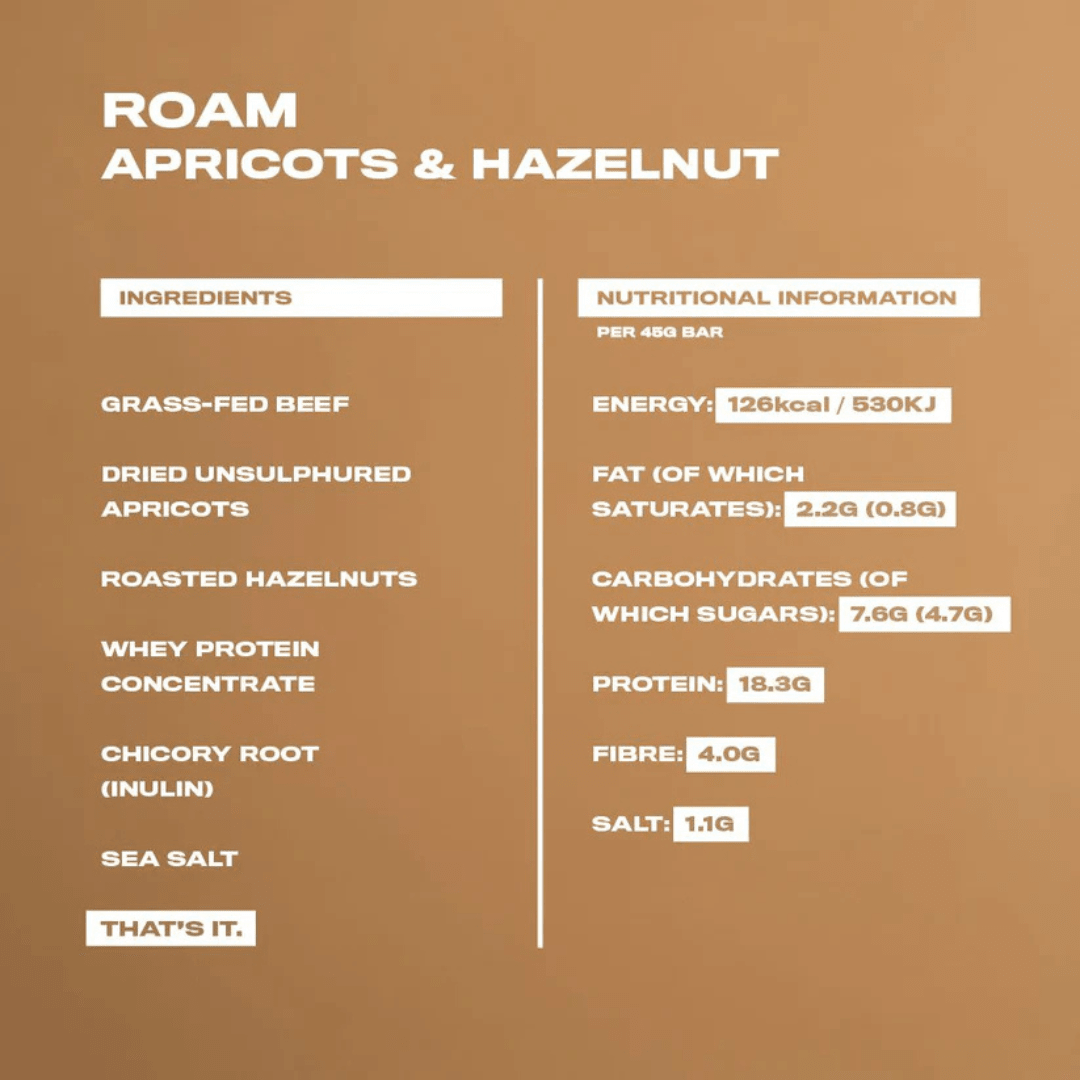 Grass-fed beef bar with apricots & hazelnuts - Pure Nordic Health