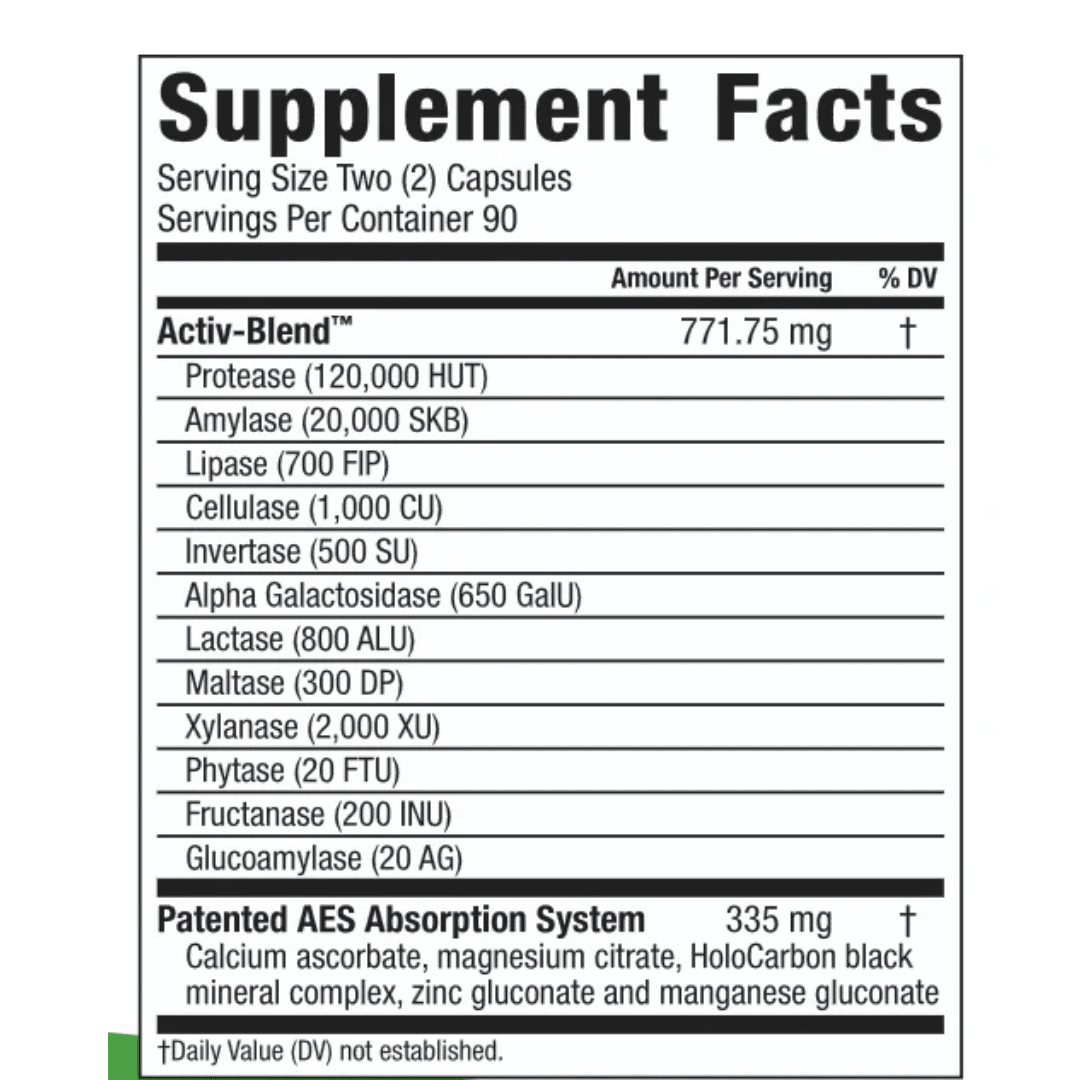 HoloZyme | 180 Capsules | Healthy Gut - Pure Nordic Health