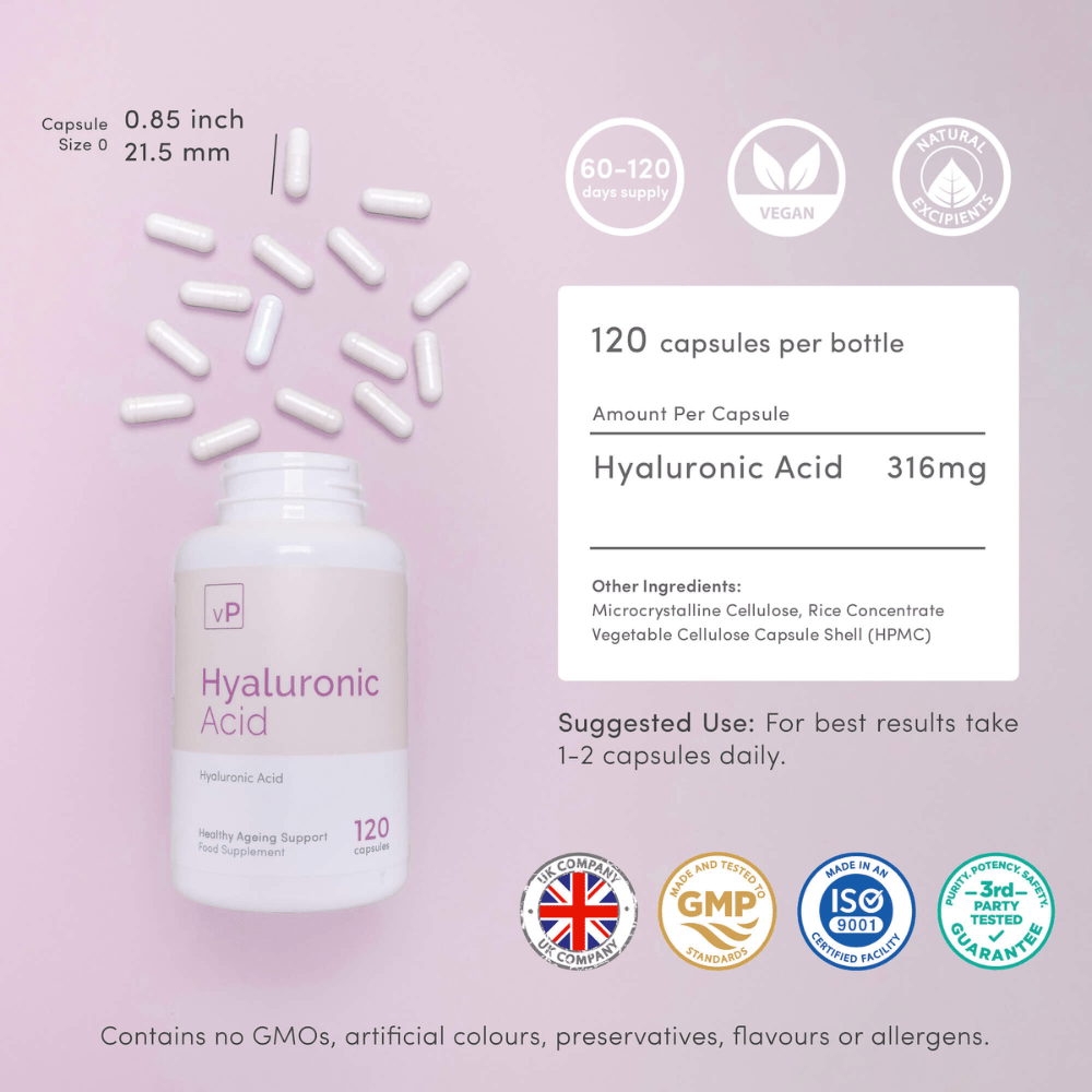 Hyaluronic Acid | 120 Capsules | Vitality Pro - Pure Nordic Health