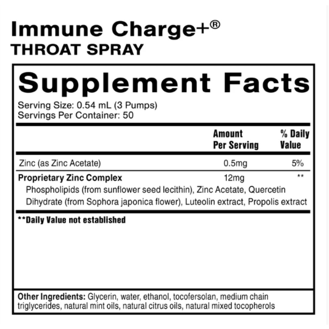 Immune Charge Throat Spray | 27ml | Quicksilver - Pure Nordic Health
