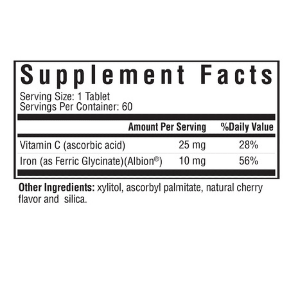 Iron Chewable | 10mg | 60 Tablets | Seeking Health - Pure Nordic Health