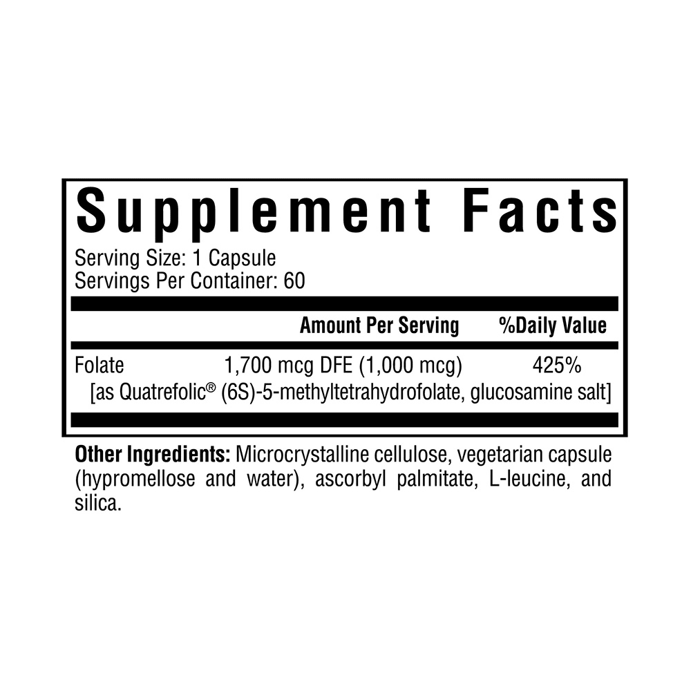 L-Methylfolate | 1mg | 60 Capsules | Seeking Health - Pure Nordic Health