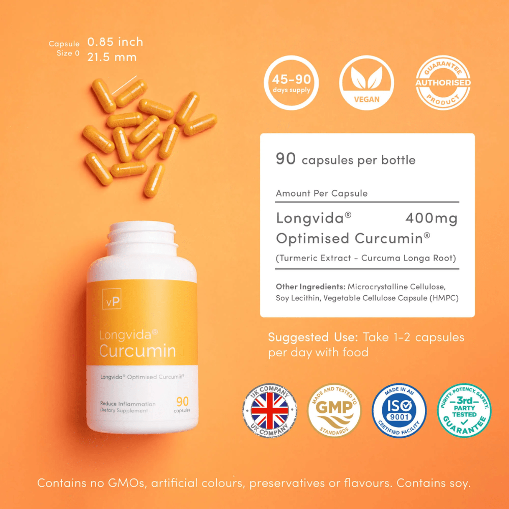Longvida® Optimised Curcumin | 90 Capsules | Vitality Pro - Pure Nordic Health
