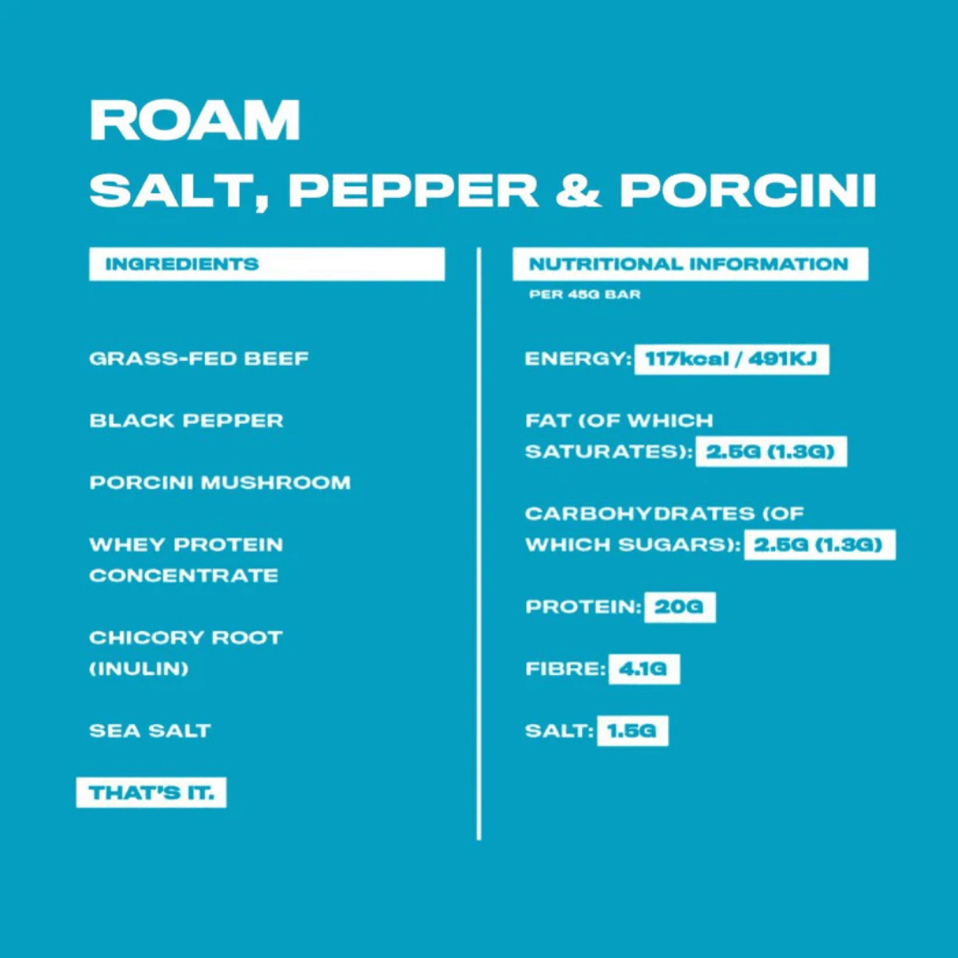 Sea-salt Pepper & Porcini Mushroom Beef Bar - Pure Nordic Health