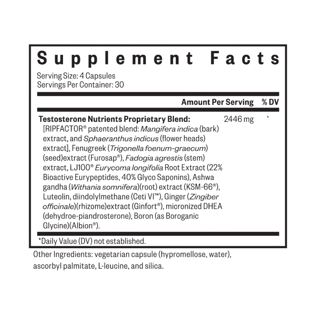 Testosterone Nutrients | 120 Capsules | Seeking Health - Pure Nordic Health