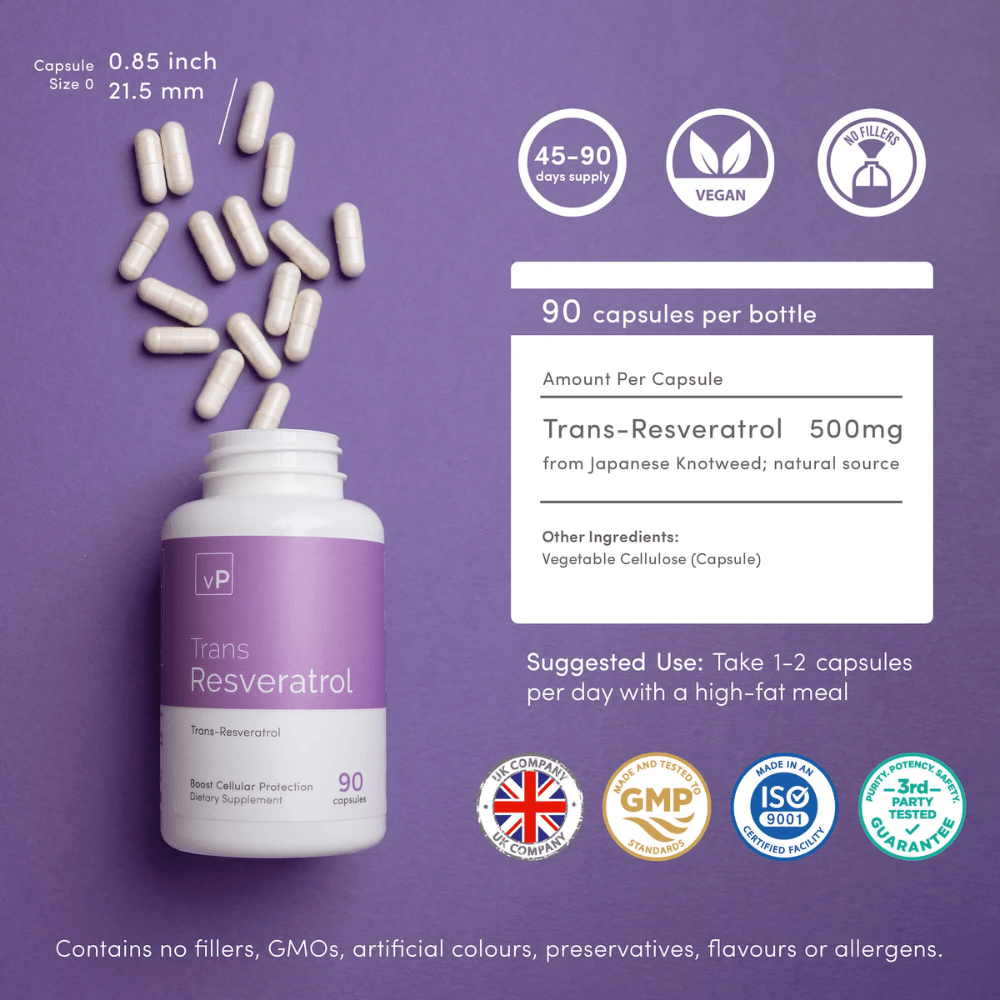 Trans - Resveratrol | 90 Capsules | Vitality Pro - Pure Nordic Health
