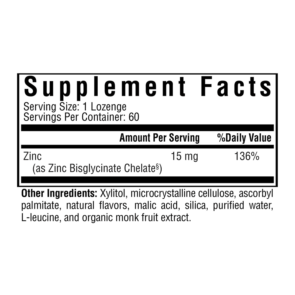 Zinc Lozenges | 60 Lozenges | Seeking Health - Pure Nordic Health